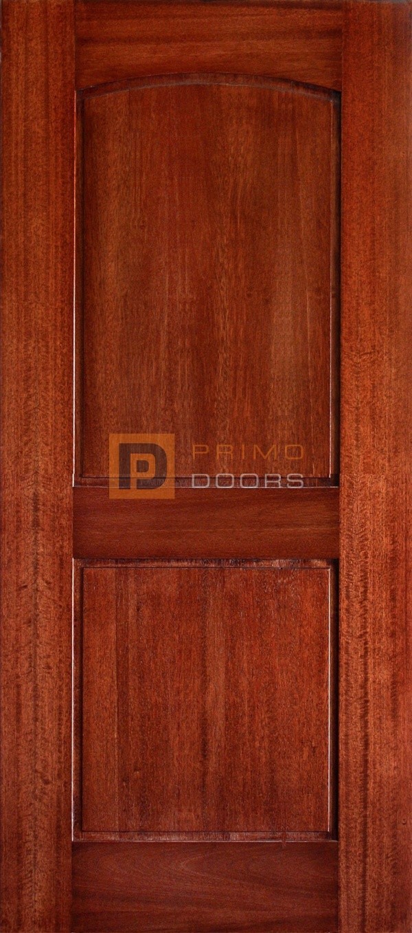 6′ 8″ Mahogany Barn Door – Arch Top 2 Panels - Smooth – Solid Wood