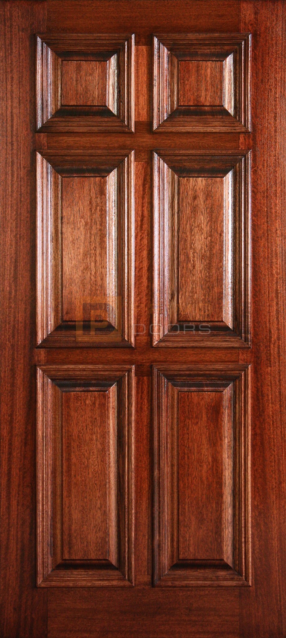 6′ 8″ Mahogany 6 Panel Raised Molding Wood Door Primo Doors