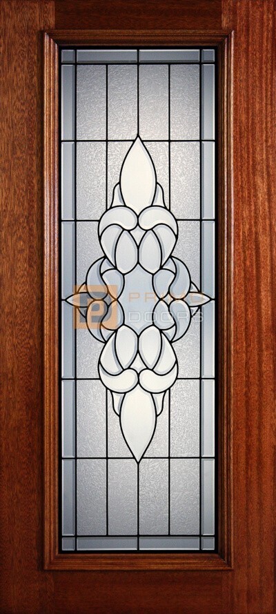 6′ 8″ Full Lite Cornell Mahogany Wood Front Door with Iron Grill – 3-0x6-8_Mahogany_Full_Lite_Cornell