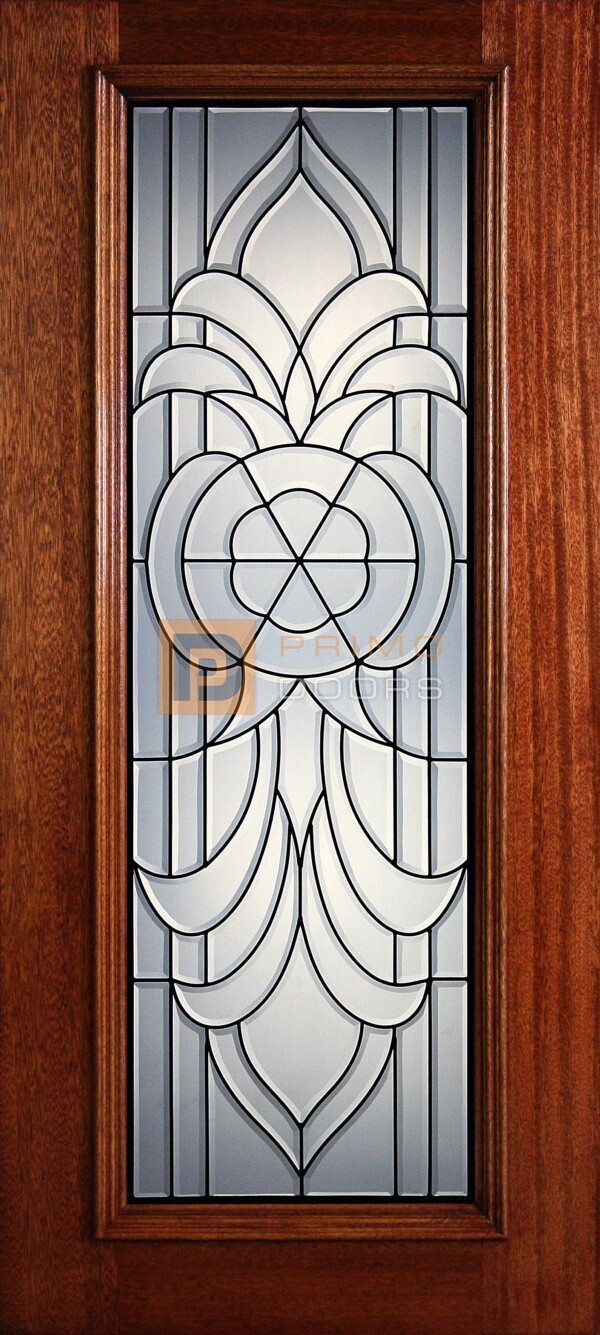 6′ 8″ Full Lite Princeton Mahogany Wood Front Door with Iron Grill – 3-0x6-8_Mahogany_Full_Lite_Princeton
