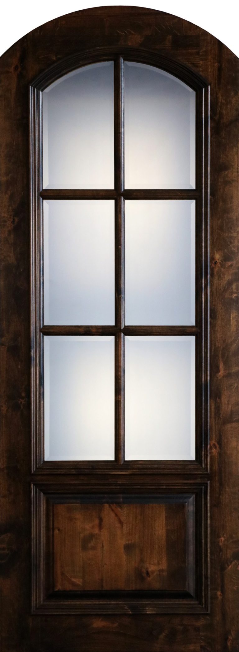 8′ Knotty Alder Wood Single Front Door with True Divided Light Glass