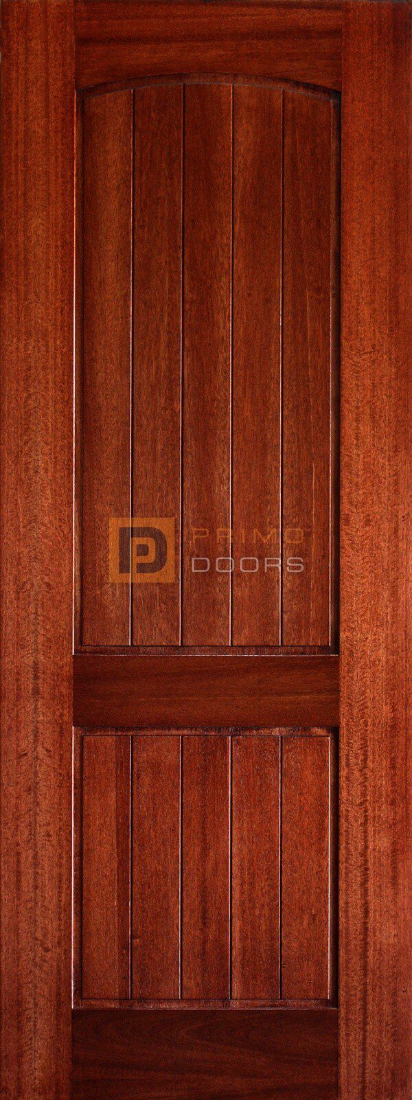 6′ 8″ Mahogany 2 Panel Arched V-Groove Solid Wood Barn Door – 3-0x8-0_Mahogany_2_Panel_Arch_V-Groove