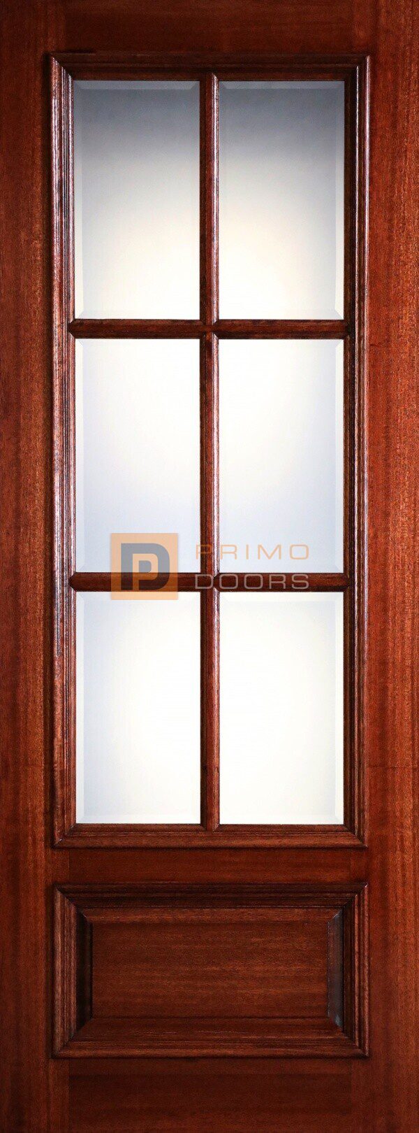 8' Mahogany Wood Single Front Door with True Divided Light – 3-0x8-0_Mahogany_6_Lite