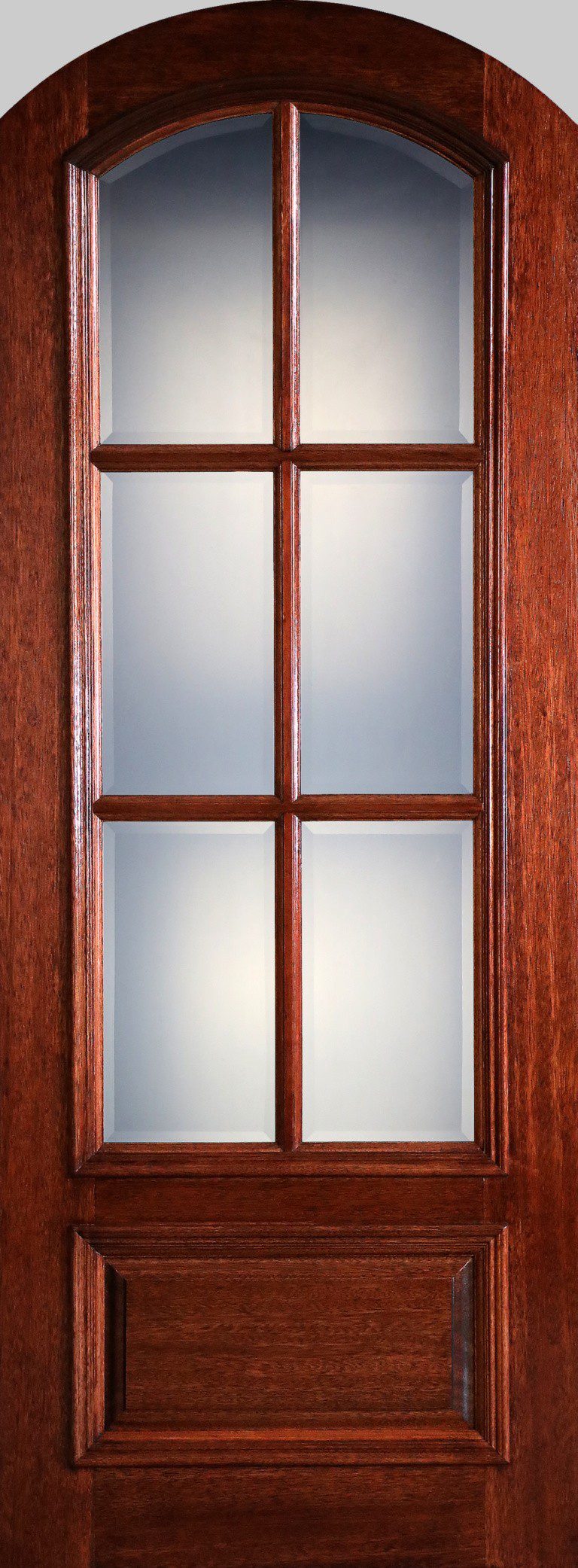 8′ Mahogany Wood Single Front Door with True Divided Light Primo