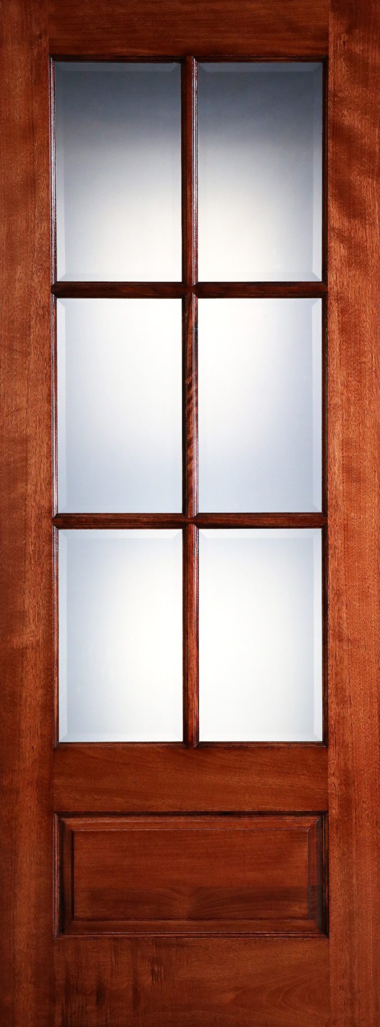 8′ Mahogany Wood Single Front Door with True Divided Light Primo