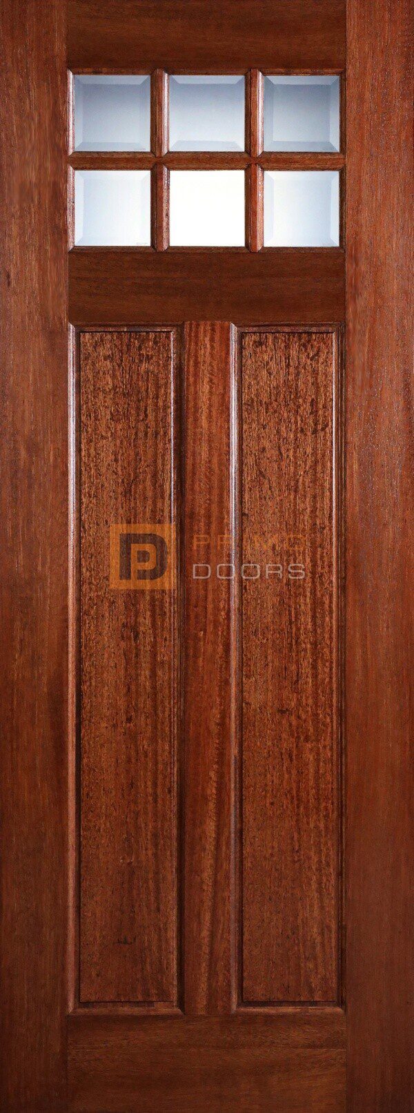 8' Mahogany Wood Single Front Door with True Divided Light – 3-0x8-0_Mahogany_Craftsman_No_Shelf