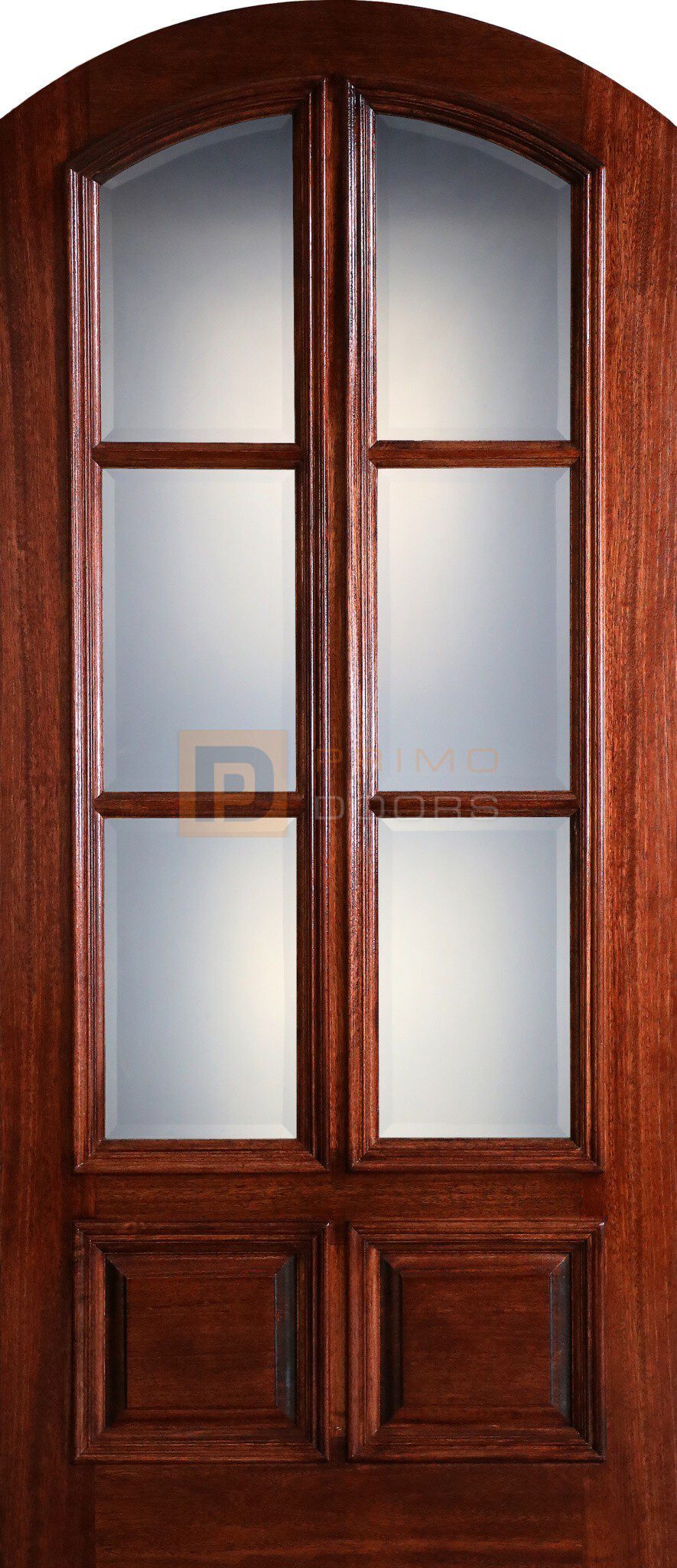 8′ Mahogany Wood Single Front Door 3Lite True Divided Light 36×80