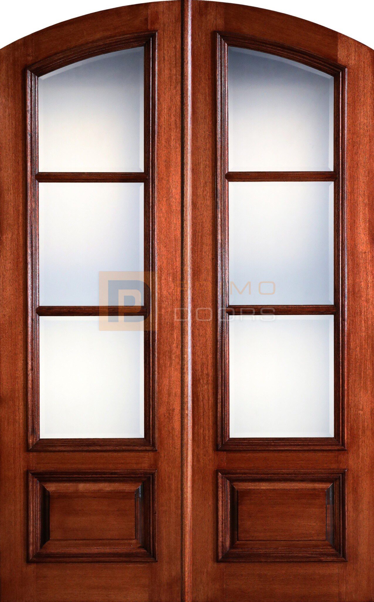 8′ Mahogany Wood True Divided Light Double Front Doors Primo Doors