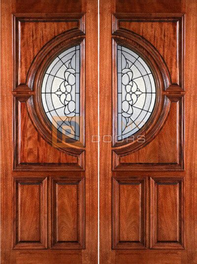 6' 8" Double Mahogany Wood Doors
