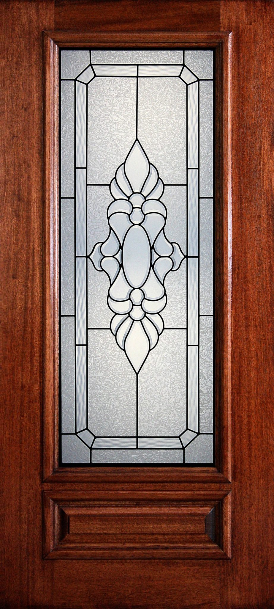 6′ 8″ 3/4 Lite Decorative Glass Mahogany Wood Front Door PD 306834