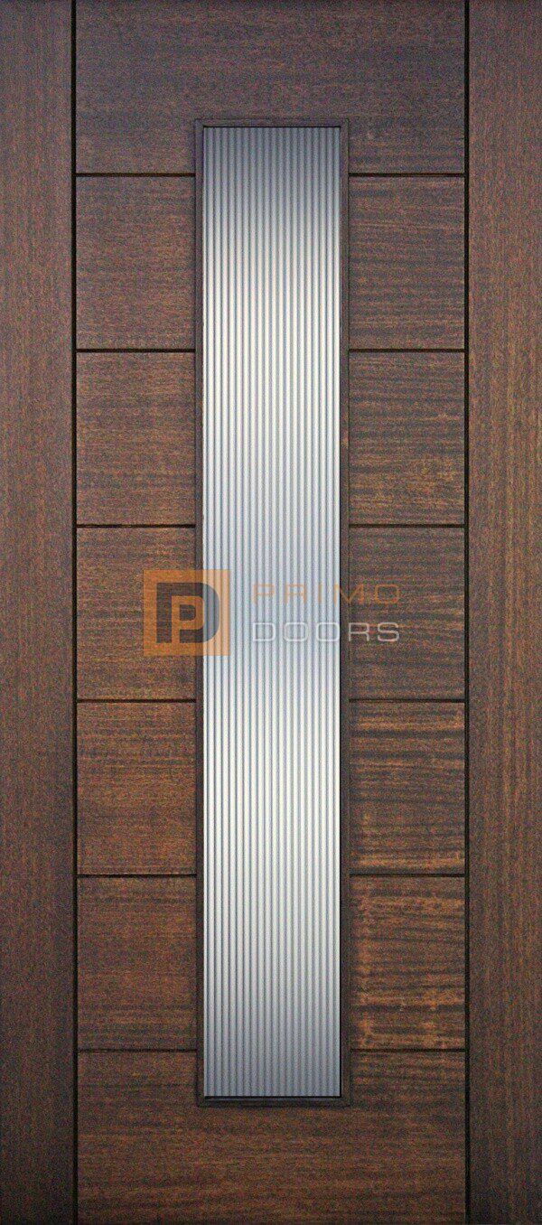 6' 8" Mahogany Wood Contemporary Door with 1 Lite Glass Options - PD 3068 C1LT REED