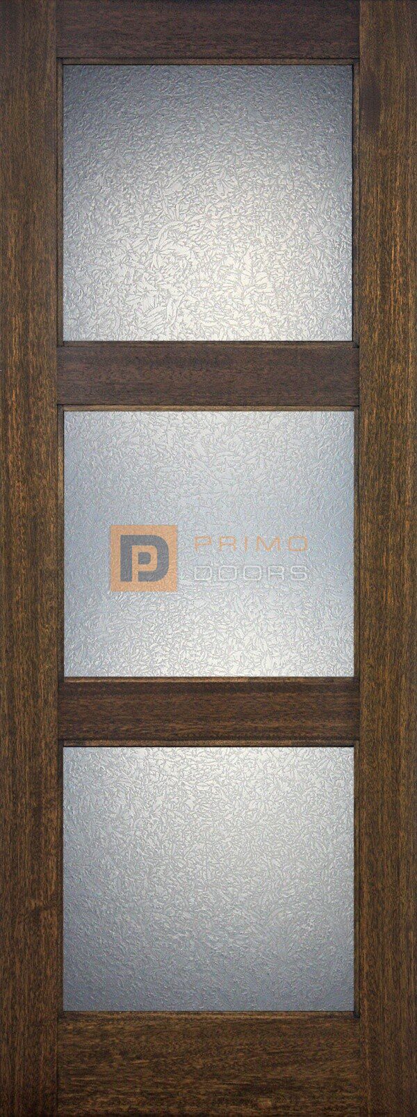 6' 8" Mahogany Wood Door - 3 Lite Contemporary - PD 3068 C3LT GC