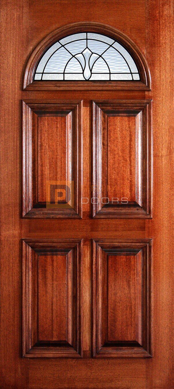 6' 8" Fan Lite Mahogany Wood Door - PD 3068F AVAL