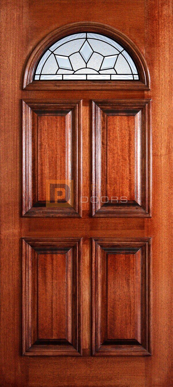 6' 8" Fan Lite Mahogany Wood Door - PD 3068F ROYA